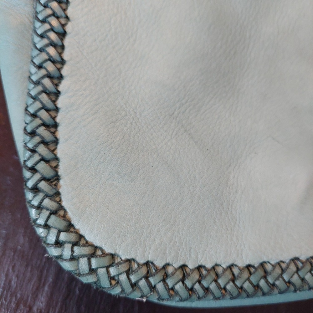 Bolsa Nova Womens Naples Italian Leather Crossbody Saddlebag Pistachio $240 NEW! - Picture 3 of 10